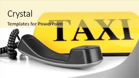  Presentation with taxi - Slide set featuring transportation concept yellow taxi sign background and a yellow colored foreground