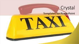  Presentation with transportation - PPT theme having transportation concept yellow taxi sign background and a coral colored foreground