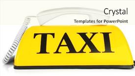  Presentation with transportation - Cool new PPT theme with transportation concept yellow taxi sign backdrop and a blonde colored foreground