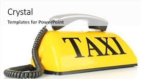  Presentation with taxi - Cool new presentation design with transportation concept yellow taxi sign backdrop and a white colored foreground