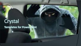  Presentation with crime - Colorful presentation theme enhanced with transportation crime concept thief stealing backdrop and a tawny brown colored foreground