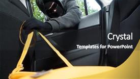  Presentation with crime - Amazing presentation theme having transportation crime concept thief stealing backdrop and a dark gray colored foreground