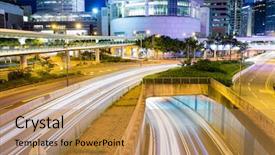  Presentation with hong kong - Slide deck consisting of transportation density - hong kong traffic background and a  colored foreground