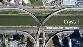  Presentation with transportation - Theme consisting of transportation density - top view of estaiada bridge background and a tawny brown colored foreground