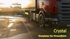  Presentation with freight transportation - Beautiful slide deck featuring transportation freight transport and vehicle backdrop and a tawny brown colored foreground