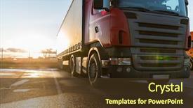  Presentation with freight transportation - PPT layouts with transportation freight transport and vehicle background and a tawny brown colored foreground
