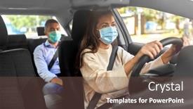  Presentation with virus disease - Audience pleasing PPT theme consisting of transportation-health-and-people-concept backdrop and a tawny brown colored foreground