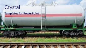  Presentation with tank - Presentation theme with transportation in the railroad tank background and a sky blue colored foreground