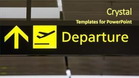  Presentation with departure - Cool new presentation with flight arrivals information - departure sign in the airport backdrop and a tawny brown colored foreground