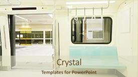  Presentation with transportation train - Colorful PPT theme enhanced with transportation mrt - carriage of subway train backdrop and a soft green colored foreground