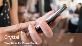  Presentation with image cardiovascular disease - Presentation theme enhanced with transportation mrt - woman using cellphone closeup image background and a coral colored foreground