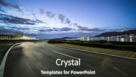  Presentation with night highway accidents - Cool new presentation design with transportation ocean way - empty highway with skyline backdrop and a dark gray colored foreground