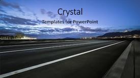  Presentation with night highway accidents - Amazing presentation having transportation ocean way - empty highway with skyline backdrop and a light blue colored foreground