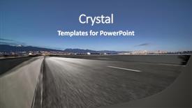  Presentation with highway - Amazing presentation design having transportation ocean way - empty highway with skyline backdrop and a ocean colored foreground