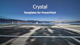  Presentation with vancouver - Presentation theme featuring transportation ocean way - empty highway with skyline background and a ocean colored foreground