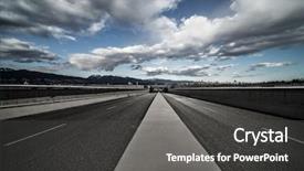  Presentation with vancouver - Presentation design consisting of transportation ocean way - highway bridge with skyline background background and a dark gray colored foreground