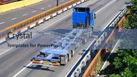  Presentation with freight transportation - Amazing presentation theme having transportation of cargoes by lorry backdrop and a teal colored foreground