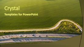  Presentation with highway - PPT layouts having aerial view of a highway background and a tawny brown colored foreground
