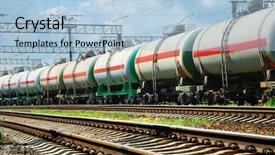  Presentation with transportation rail - Amazing theme having transportation tank cars with oil backdrop and a light blue colored foreground
