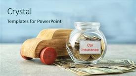  Presentation with insurance - Slides consisting of transportation tax - car insurance concept jar background and a sky blue colored foreground