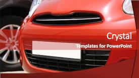  Presentation with car parking system - PPT layouts consisting of transportation tax - parked car closeup background and a crimson colored foreground