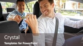  Presentation with transportation - Slide set with transportation taxi and payment concept - male car driver taking money from passenger background and a dark gray colored foreground