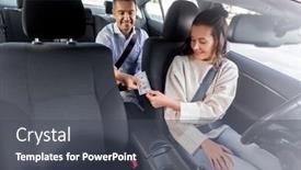  Presentation with transportation - Slide deck enhanced with transportation-vehicle-and-payment-concept background and a dark gray colored foreground