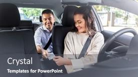  Presentation with payment - Amazing PPT layouts having transportation-vehicle-and-payment-concept backdrop and a dark gray colored foreground