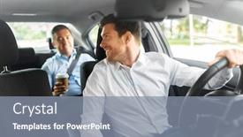  Presentation with people talking - PPT theme enhanced with distracted driving - transportation vehicle and people concept background and a gray colored foreground