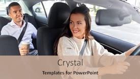  Presentation with transportation - Colorful slide set enhanced with transportation-vehicle-and-people-concept backdrop and a soft green colored foreground