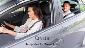  Presentation with transportation - Presentation having transportation-vehicle-and-people-concept background and a light gray colored foreground