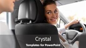  Presentation with vehicle - Presentation theme enhanced with transportation-vehicle-and-people-concept background and a dark gray colored foreground