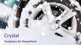  Presentation with vehicle - Presentation theme with transportation winter and vehicle concept background and a sky blue colored foreground