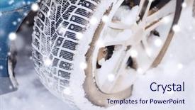  Presentation with transportation - Presentation theme enhanced with transportation winter and vehicle concept background and a sky blue colored foreground