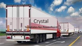  Presentation with transportation traffic - Theme featuring big highway transport loads heavy background and a soft green colored foreground
