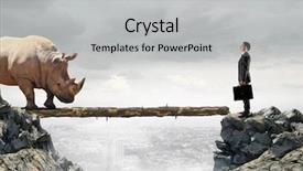  Presentation with media - Theme with leading edge - businessman fighting opponent mixed media background and a light gray colored foreground