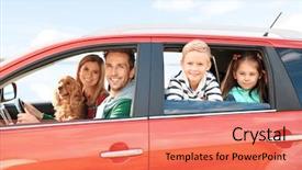  Presentation with children growth - Slide deck enhanced with young family with children background and a coral colored foreground