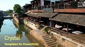  Presentation with chinese canadian - Amazing slides having transprotation - chinese build by river backdrop and a  colored foreground