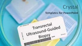  Presentation with prostate gland - Slide deck consisting of transrectal-ultrasound-guided-biopsy background and a light blue colored foreground