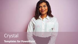  Presentation with transgender - Amazing presentation theme having transsexual transgender businesswoman standing backdrop and a coral colored foreground