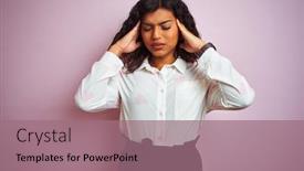  Presentation with transgender - Cool new PPT theme with trans pride - transsexual transgender businesswoman standing backdrop and a coral colored foreground