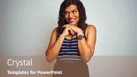  Presentation with transgender - Presentation theme with trans pride - transsexual transgender woman wearing striped background and a coral colored foreground