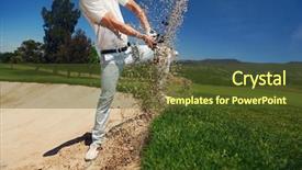  Presentation with hazard - Slide deck with trap - golf shot from sand bunker background and a tawny brown colored foreground