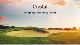  Presentation with award golf - Theme consisting of trap club - golf course launching point background and a  colored foreground