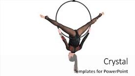  Presentation with fly - PPT theme having trapeze artist - young girl posing background and a white colored foreground