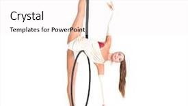  Presentation with olympic games ring - Beautiful slide deck featuring trapeze artist - young girl posing backdrop and a white colored foreground