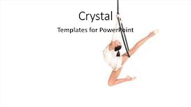  Presentation with artist - Presentation having trapeze artist - young girl posing background and a white colored foreground