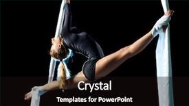  Presentation with strong black woman - PPT theme featuring trapeze artist - young woman gymnast on black background and a black colored foreground