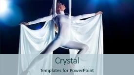  Presentation with black woman - Slide deck enhanced with trapeze artist - young woman gymnast on black background and a lemonade colored foreground