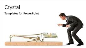  Presentation with businessman standing on mountain top - Amazing presentation design having trapped - photo of attentive businessman standing backdrop and a white colored foreground